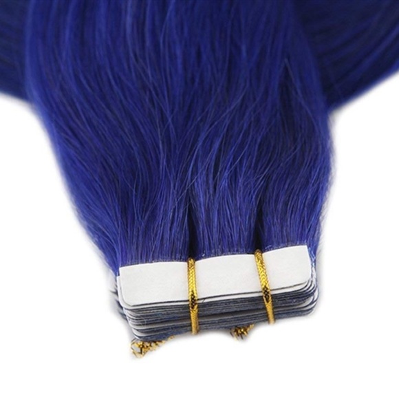 ✨ 18” BLUE HUMAN HAIR TAPE IN HAIR EXTENSIONS *NWT main image 6